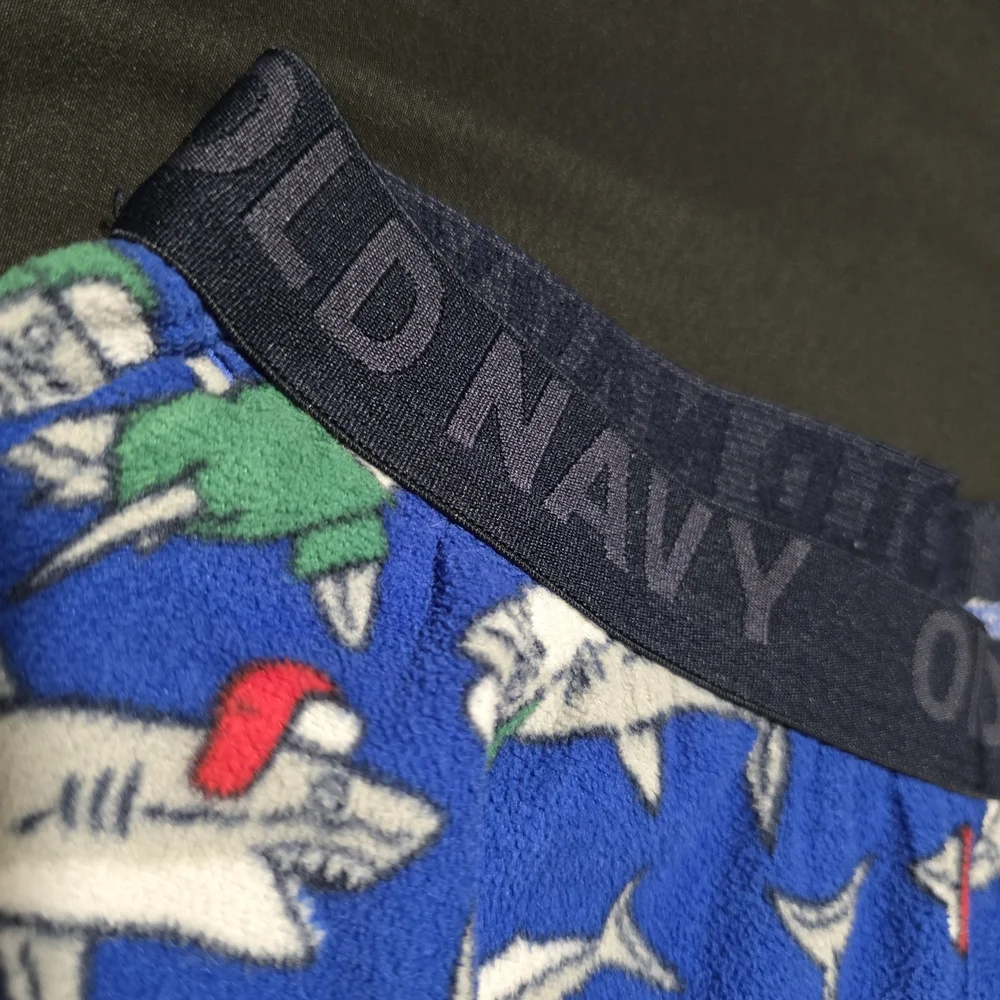 Old Navy Shark Pajama Pants Boys Size XL 14/16 Blue Fleece Cozy‎ Lounge